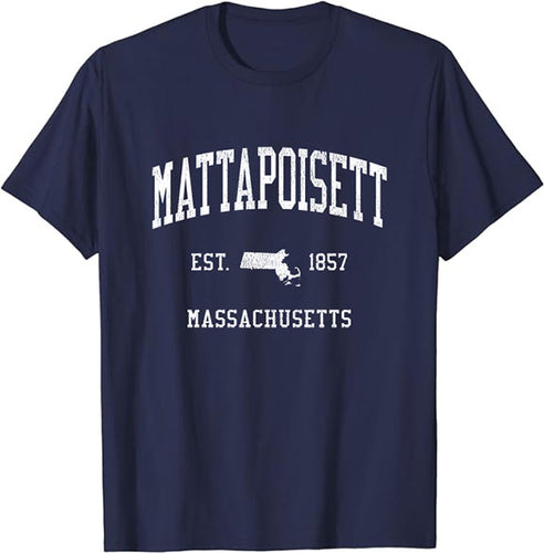 Mattapoisett Massachusetts MA T-Shirt Vintage Athletic Sports Design Tee