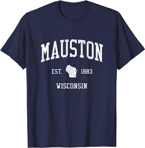 Mauston Wisconsin WI T-Shirt Vintage Athletic Sports Design Tee