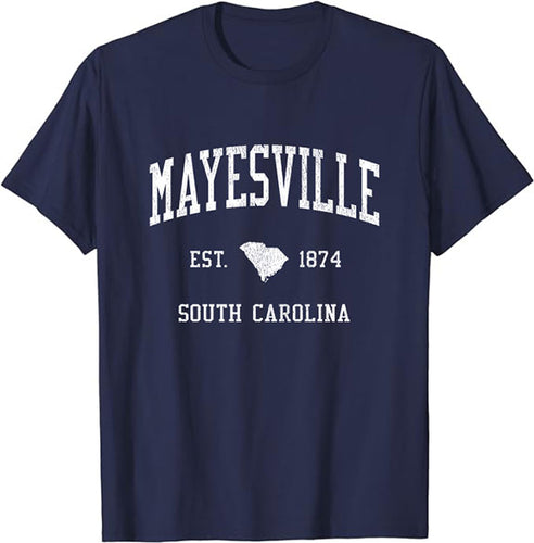 Mayesville South Carolina SC T-Shirt Vintage Athletic Sports Design Tee