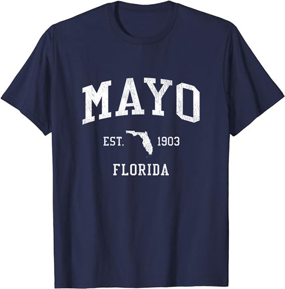 Mayo Florida FL T-Shirt Vintage Athletic Sports Design Tee