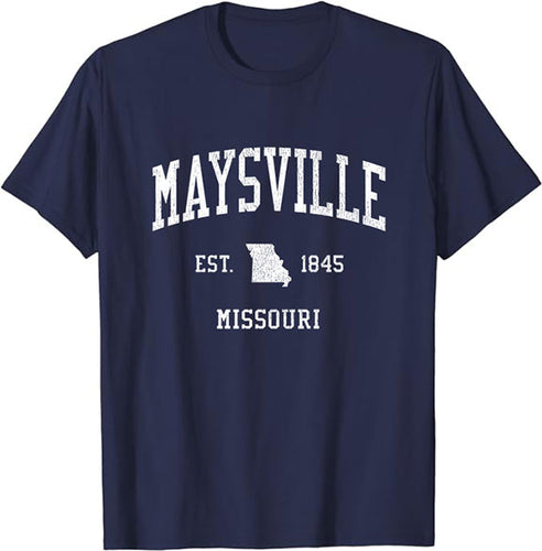 Maysville Missouri MO T-Shirt Vintage Athletic Sports Design Tee