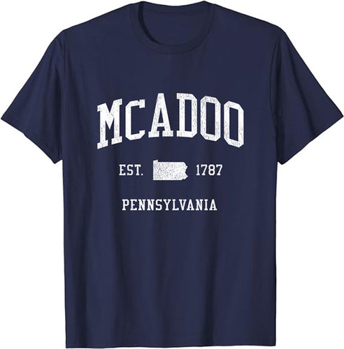 McAdoo Pennsylvania PA T-Shirt Vintage Athletic Sports Design Tee