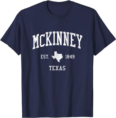 McKinney Texas TX T-Shirt Vintage Athletic Sports Design Tee