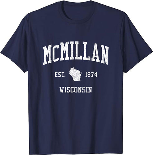 McMillan Wisconsin WI T-Shirt Vintage Athletic Sports Design Tee