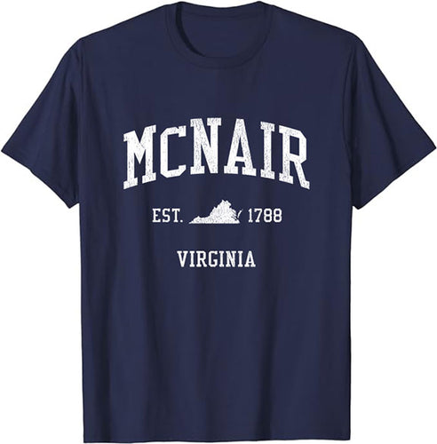 McNair Virginia VA Vintage Athletic Sports Design T-Shirt JS01