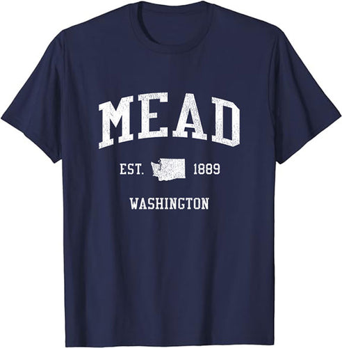 Mead Washington WA T-Shirt Vintage Athletic Sports Design Tee