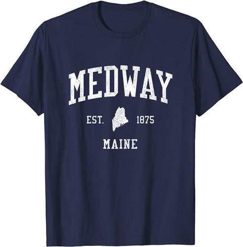 Medway Maine ME T-Shirt Vintage Athletic Sports Design Tee
