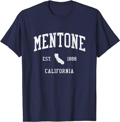 Mentone California CA T-Shirt Vintage Athletic Sports Design Tee