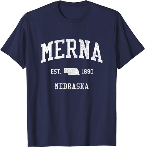 Merna Nebraska NE T-Shirt Vintage Athletic Sports Design Tee