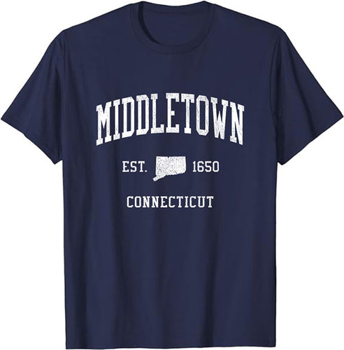 Middletown Connecticut CT T-Shirt Vintage Athletic Sports Design Tee