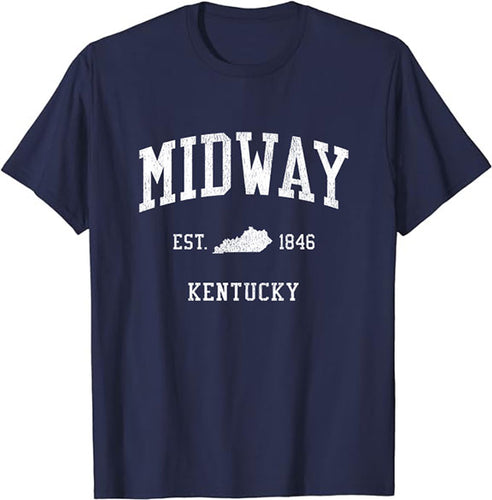 Midway Kentucky KY T-Shirt Vintage Athletic Sports Design Tee