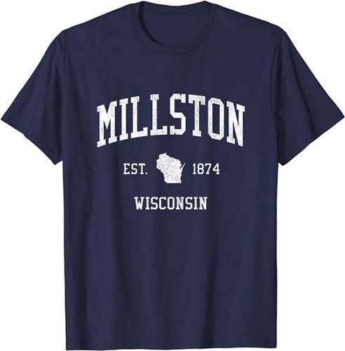 Millston Wisconsin WI T-Shirt Vintage Athletic Sports Design Tee