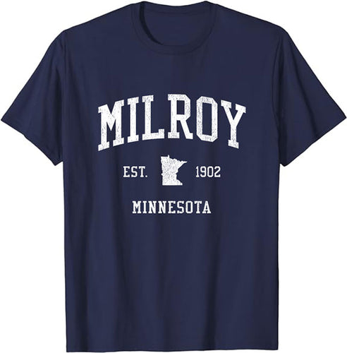 Milroy Minnesota MN T-Shirt Vintage Athletic Sports Design Tee