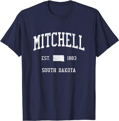 Mitchell South Dakota SD T-Shirt Vintage Athletic Sports Design Tee