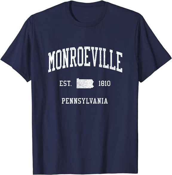 Monroeville Pennsylvania PA T-Shirt Vintage Athletic Sports Design Tee