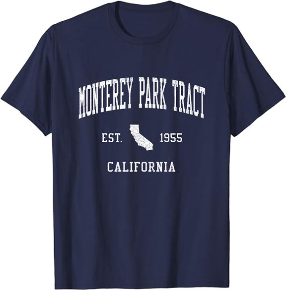 Monterey Park Tract California CA T-Shirt Vintage Athletic Sports Design Tee