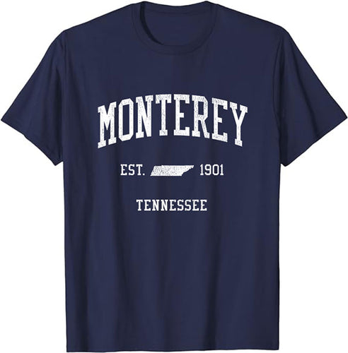 Monterey Tennessee TN T-Shirt Vintage Athletic Sports Design Tee