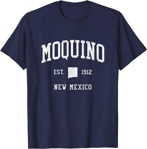 Moquino New Mexico NM T-Shirt Vintage Athletic Sports Design Tee
