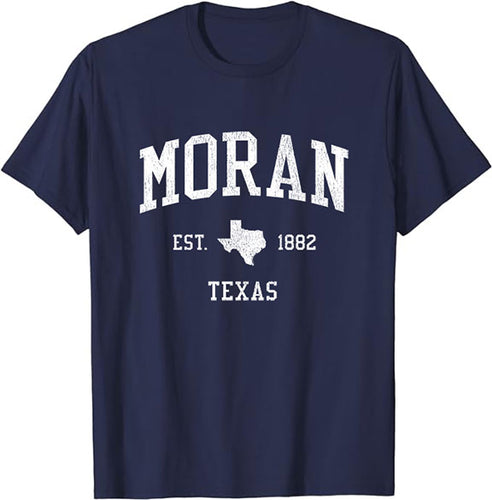 Moran Texas TX T-Shirt Vintage Athletic Sports Design Tee