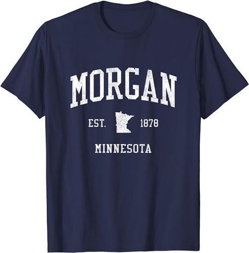 Morgan Minnesota MN T-Shirt Vintage Athletic Sports Design Tee