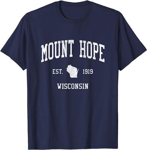 Mount Hope Wisconsin WI T-Shirt Vintage Athletic Sports Design Tee