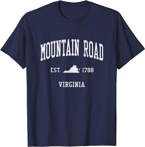 Mountain Road Virginia VA Vintage Athletic Sports Design T-Shirt JS01