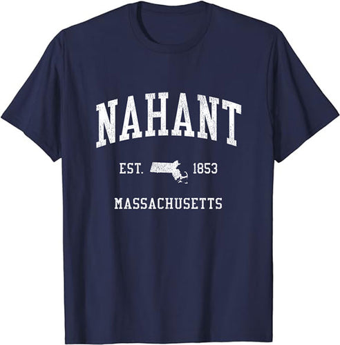 Nahant Massachusetts MA T-Shirt Vintage Athletic Sports Design Tee