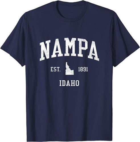 Nampa Idaho ID T-Shirt Vintage Athletic Sports Design Tee