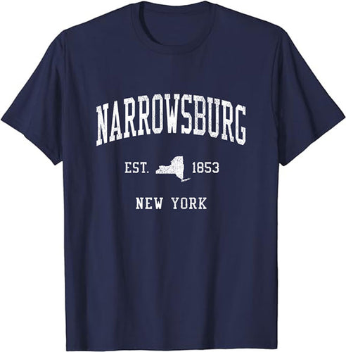 Narrowsburg New York NY T-Shirt Vintage Athletic Sports Design Tee