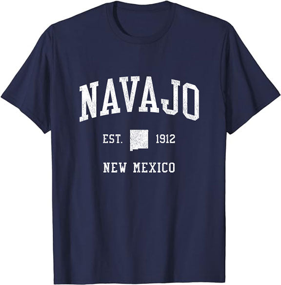 Navajo New Mexico NM T-Shirt Vintage Athletic Sports Design Tee