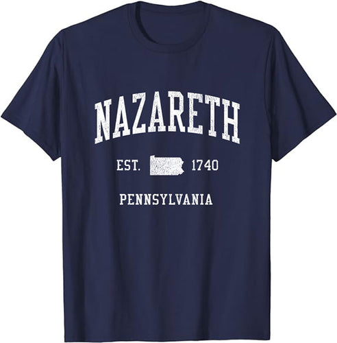 Nazareth Pennsylvania PA T-Shirt Vintage Athletic Sports Design Tee