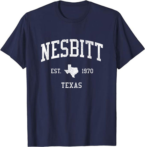 Nesbitt Texas TX T-Shirt Vintage Athletic Sports Design Tee