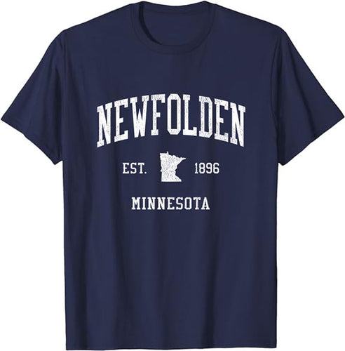 Newfolden Minnesota MN T-Shirt Vintage Athletic Sports Design Tee