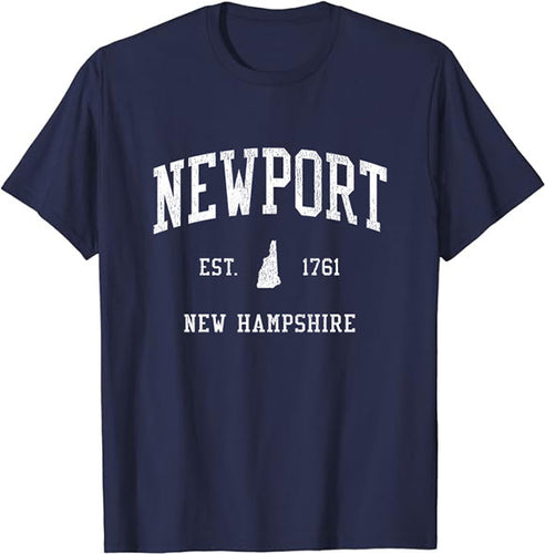 Newport New Hampshire NH T-Shirt Vintage Athletic Sports Design Tee
