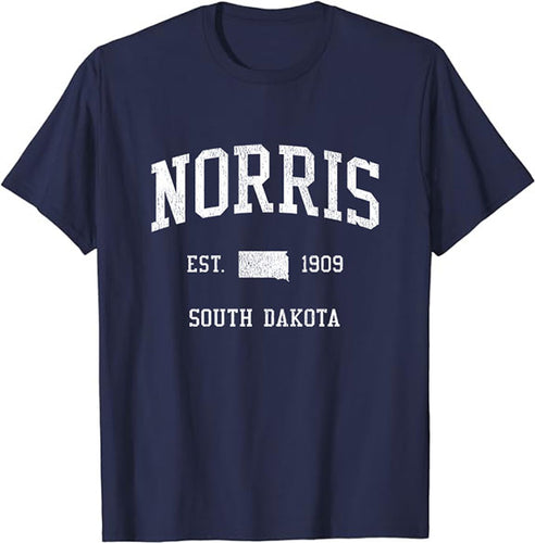 Norris South Dakota SD T-Shirt Vintage Athletic Sports Design Tee