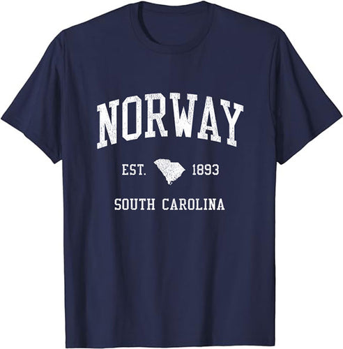 Norway South Carolina SC T-Shirt Vintage Athletic Sports Design Tee