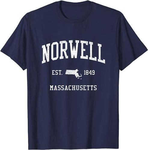 Norwell Massachusetts MA T-Shirt Vintage Athletic Sports Design Tee