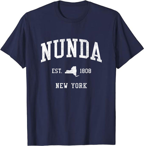 Nunda New York NY T-Shirt Vintage Athletic Sports Design Tee