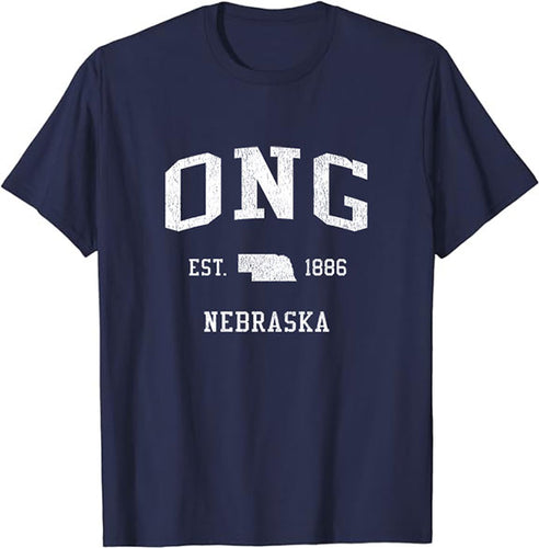 Ong Nebraska NE T-Shirt Vintage Athletic Sports Design Tee