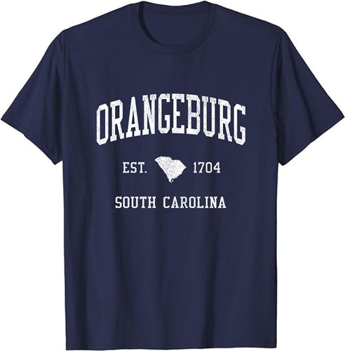Orangeburg South Carolina SC T-Shirt Vintage Athletic Sports Design Tee