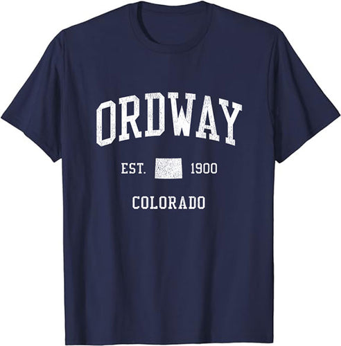 Ordway Colorado CO T-Shirt Vintage Athletic Sports Design Tee