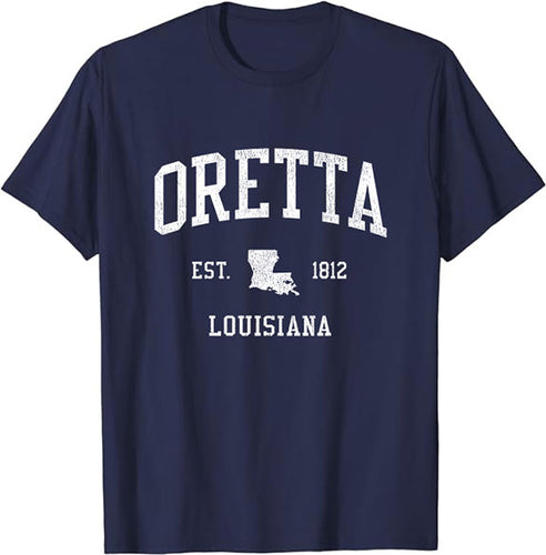 Oretta Louisiana LA T-Shirt Vintage Athletic Sports Design Tee