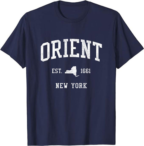 Orient New York NY T-Shirt Vintage Athletic Sports Design Tee