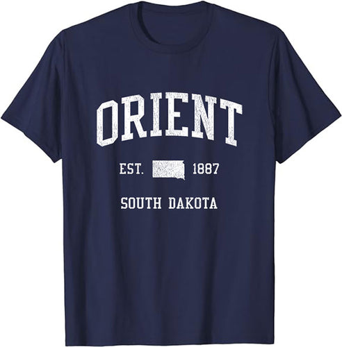 Orient South Dakota SD T-Shirt Vintage Athletic Sports Design Tee