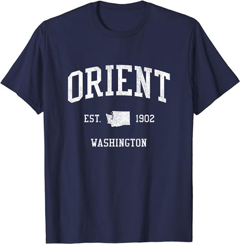 Orient Washington WA T-Shirt Vintage Athletic Sports Design Tee