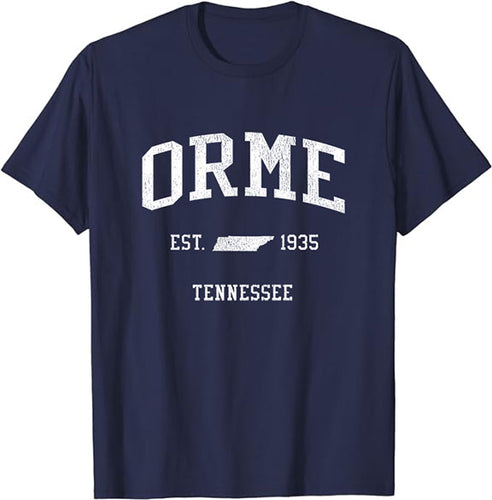 Orme Tennessee TN T-Shirt Vintage Athletic Sports Design Tee