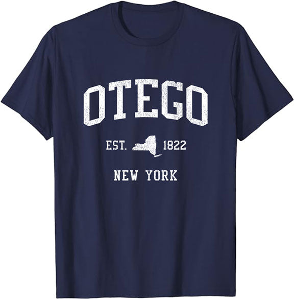 Otego New York NY T-Shirt Vintage Athletic Sports Design Tee