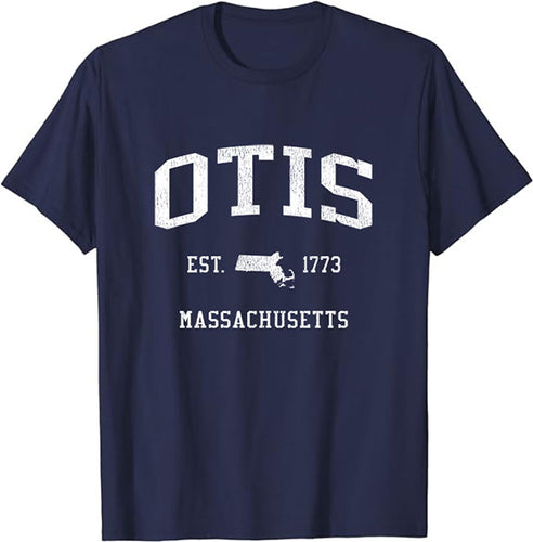 Otis Massachusetts MA T-Shirt Vintage Athletic Sports Design Tee