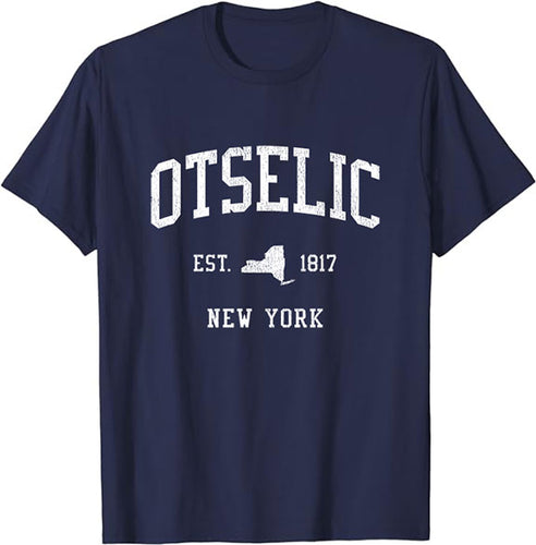 Otselic New York NY T-Shirt Vintage Athletic Sports Design Tee