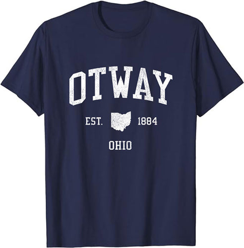 Otway Ohio OH T-Shirt Vintage Athletic Sports Design Tee